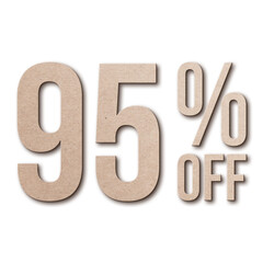 95 Percent Discount Offers Tag with Card Board Style Design