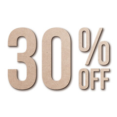 30 Percent Discount Offers Tag with Card Board Style Design