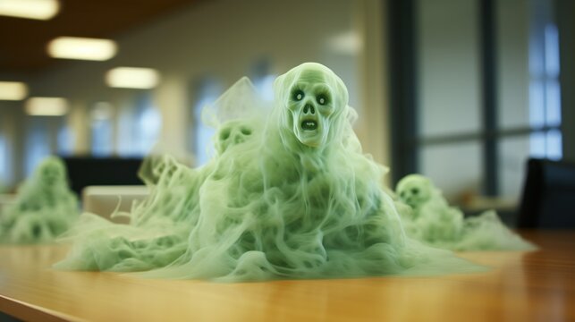 Halloween concept : ghostly trail of ectoplasm