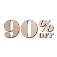 90 Percent Discount Offers Tag with Card Board Style Design