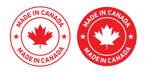 Made in canada rounded vector symbol set on white background