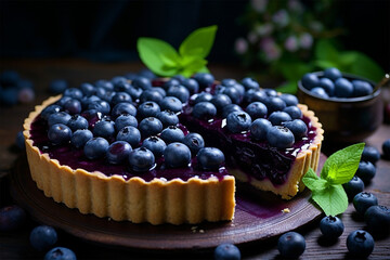blueberry tart - obrazy, fototapety, plakaty