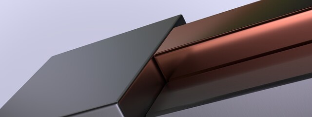Copper Linear Box Metallic Elegant Modern 3D Rendering Image Background
