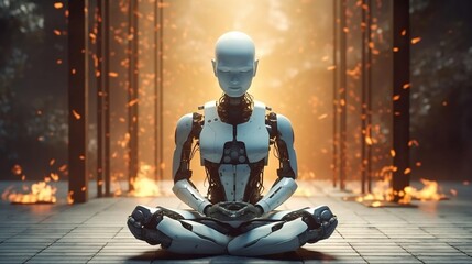 Meditating robot