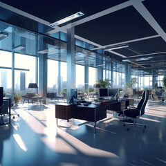 beautiful office on a very high floor with good lighting
