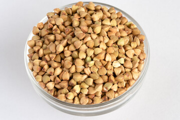 Uncooked Buckwheat Groats in a Bowl