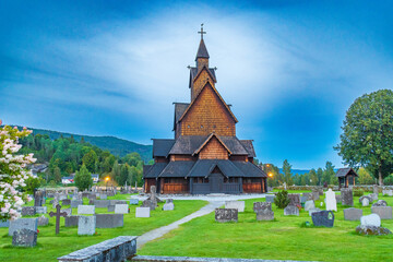 Heddal Stave church (Norway) - obrazy, fototapety, plakaty
