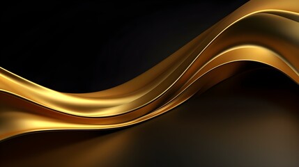 Abstract 3D Background of soft Waves in gold Colors. Elegant Wallpaper 
