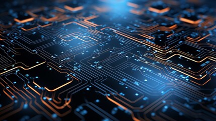 vibrant futuristic circuitry background in cyberspace