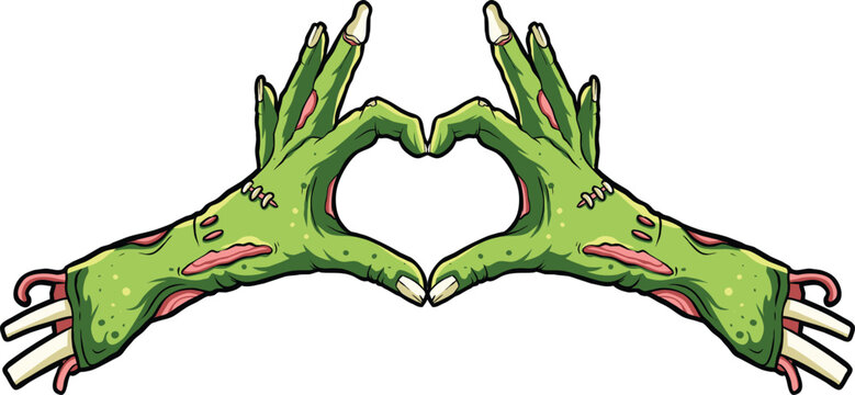 vector graphic hand zombie love