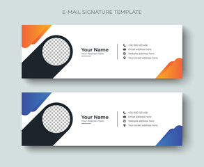Creative colorful, minimal email signature design template for business. Professional business email signature or email footer design.
