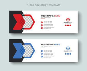 Minimal and creative corporate email signature or email footer design template. Professional business email signature design template.