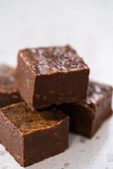 Homemade chocolate peanut butter fudge