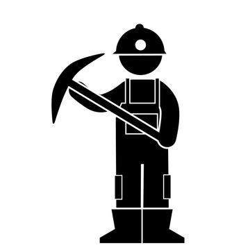 recommend clip art: stick figure and stick man vector silhouette  illustration, miner mining