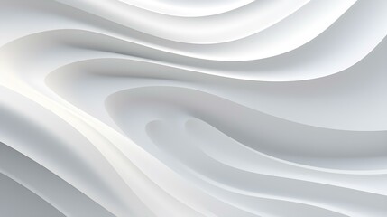 Abstract 3D Background of soft Waves in white Colors. Elegant Wallpaper 
