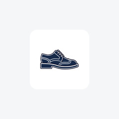 Oxford occasion blue Shoes and footwear Flat Color Icon set isolated on white background flat color vector illustration Pixel perfec