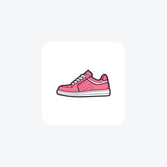Pink Chunky Sneakers Shoes and footwear Flat Color Icon set isolated on white background flat color vector illustration Pixel perfect