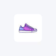 Purple Mesh Sneakers Women's Shoes and footwear Flat Color Icon set isolated on white background flat color vector illustration Pixel perfect