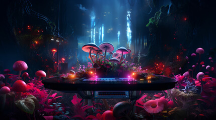 crowd of people dancing in concert hall