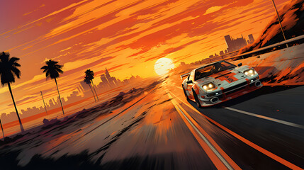 background car on the road