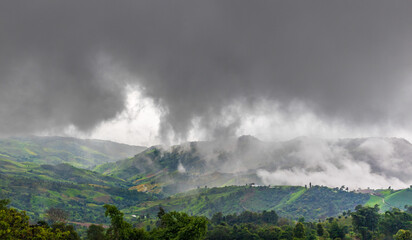 Cumulus cloud and fresh air in rainy season
