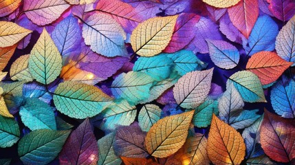 Fototapeta na wymiar pattern with colorful leaves