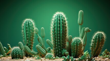 cactus on green background illustration