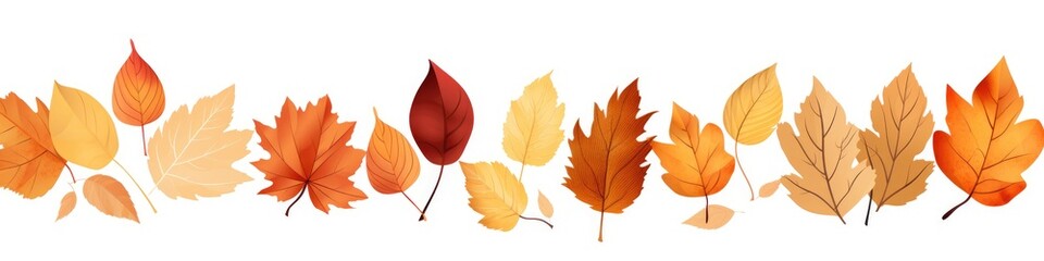 Naklejka premium Panorama Fall Autumn Colorful Leaves Background.