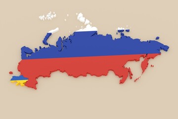 Russia and Ukraine on a 3D map © Lars