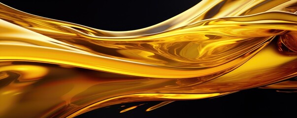 Texture of fresh bio flowing olive oil of ripe olives, healthy food panorama banner. Generative Ai.