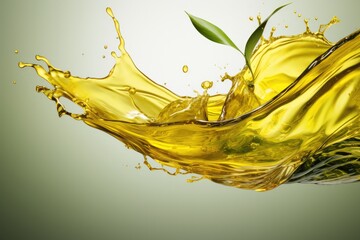 Texture of fresh flowing olive oil of ripe olives, healthy food concept. Generative Ai.
