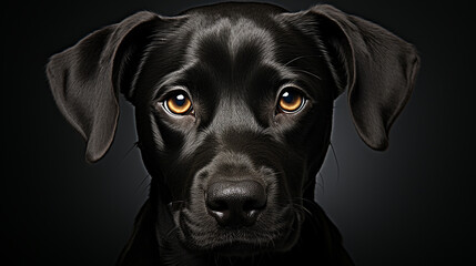 Black labrador retriever close-up face photo