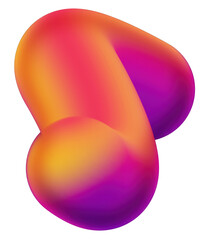 Vibrant Neon 3D Fluid Shape - Glowing and Luminous Abstract Form with Fluid Movement on Transparent PNG Background