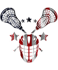 American Sports Flag Laxing Helmet Athlete Lacrosse