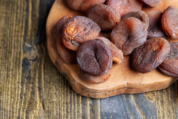 Naturally dried ripe apricots, close up