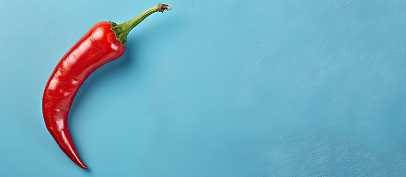 Hot pepper sliced on a isolated pastel background Copy space