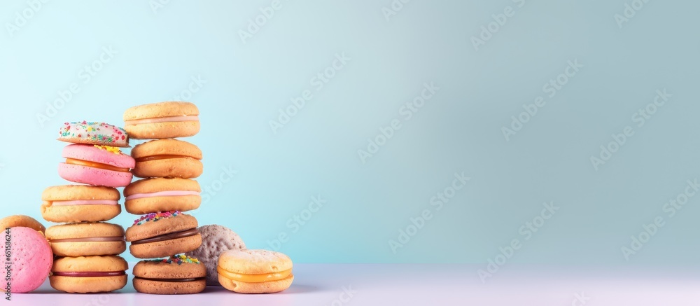 Aufkleber isolated cookie stack isolated pastel background copy space