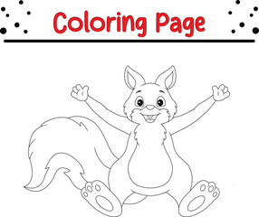 Cute coloring page for children. Wild animal coloring book for kids