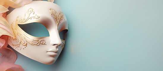 Masks on a isolated pastel background Copy space