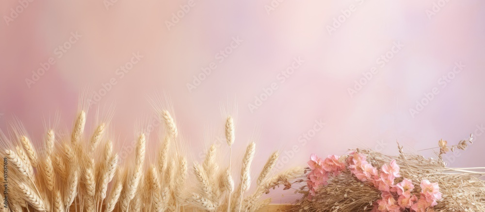 Poster hay stacks placed on a isolated pastel background copy space