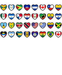 Latin American Flags Valentine Heart Hispanic Heritage