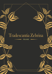 Card Template decorated with Golden Tradescantia Zebrina Flowers