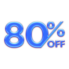 80 Percent Discount Offers Tag with Blue Glosse Style Design