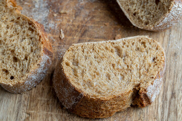 Dark wheat loaf of bread