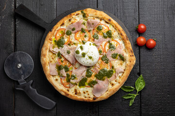 delicious pizza in the restaurant