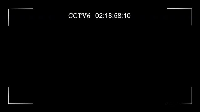CCTV 6 camera display on main monitor with scan lines on black screen