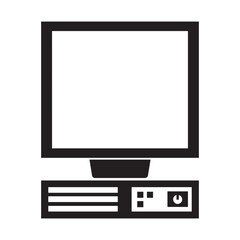 Computer technology icon symbol vector image. Illustration of the dekstop monitor display design image