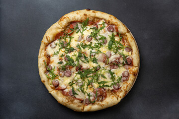 delicious pizza in the restaurant