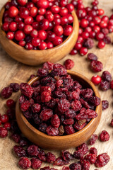 Dried red cranberries with sugar syrup