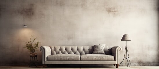 illustration of a vacant interior with a single sofa